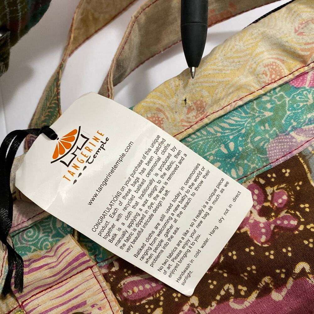 UNIQUE Patchwork Recycled Batik Ceremonial Hobo B… - image 2